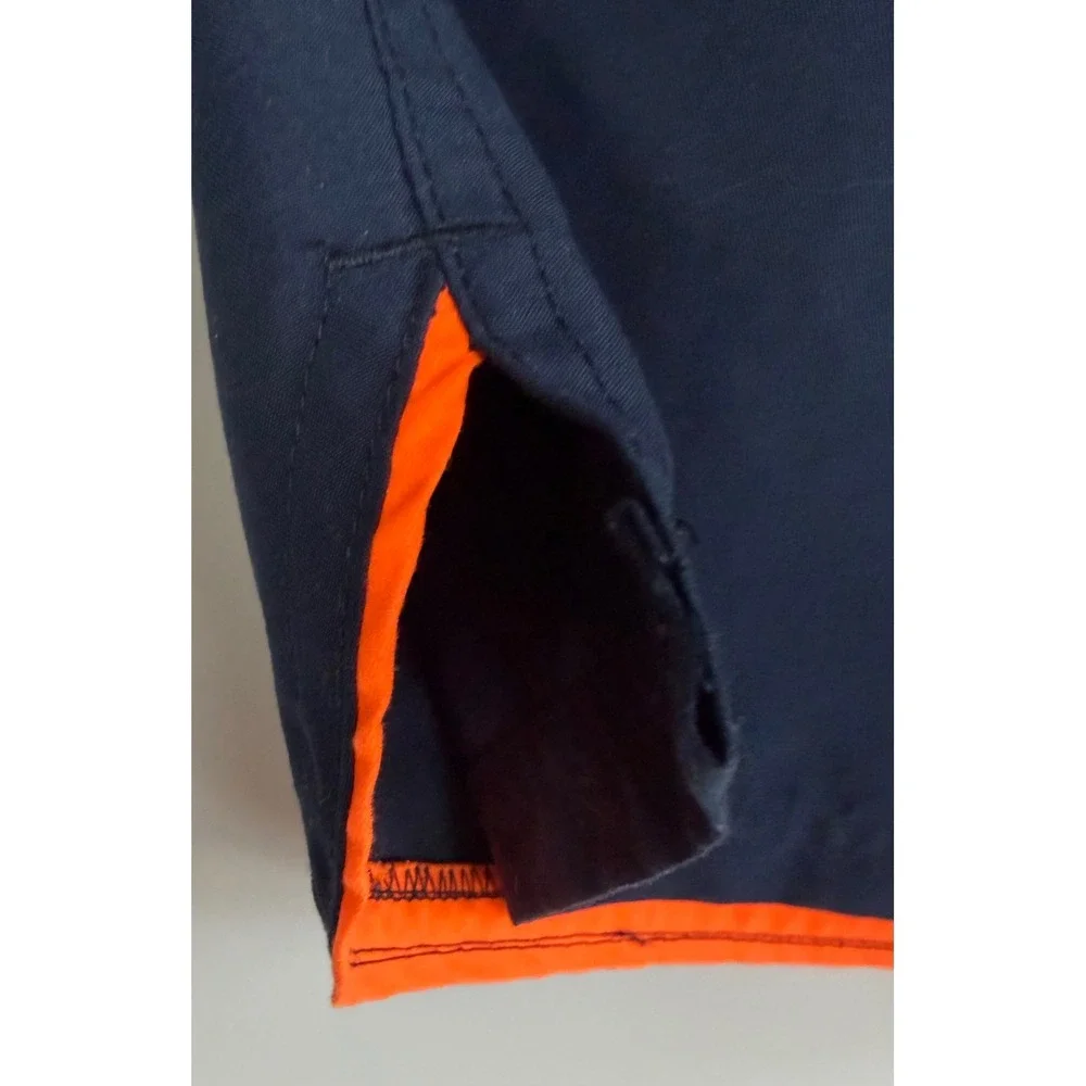 Nike Mens Athletic Shorts Navy Blue Orange Grey Running Training Size L - Picture 6 of 9